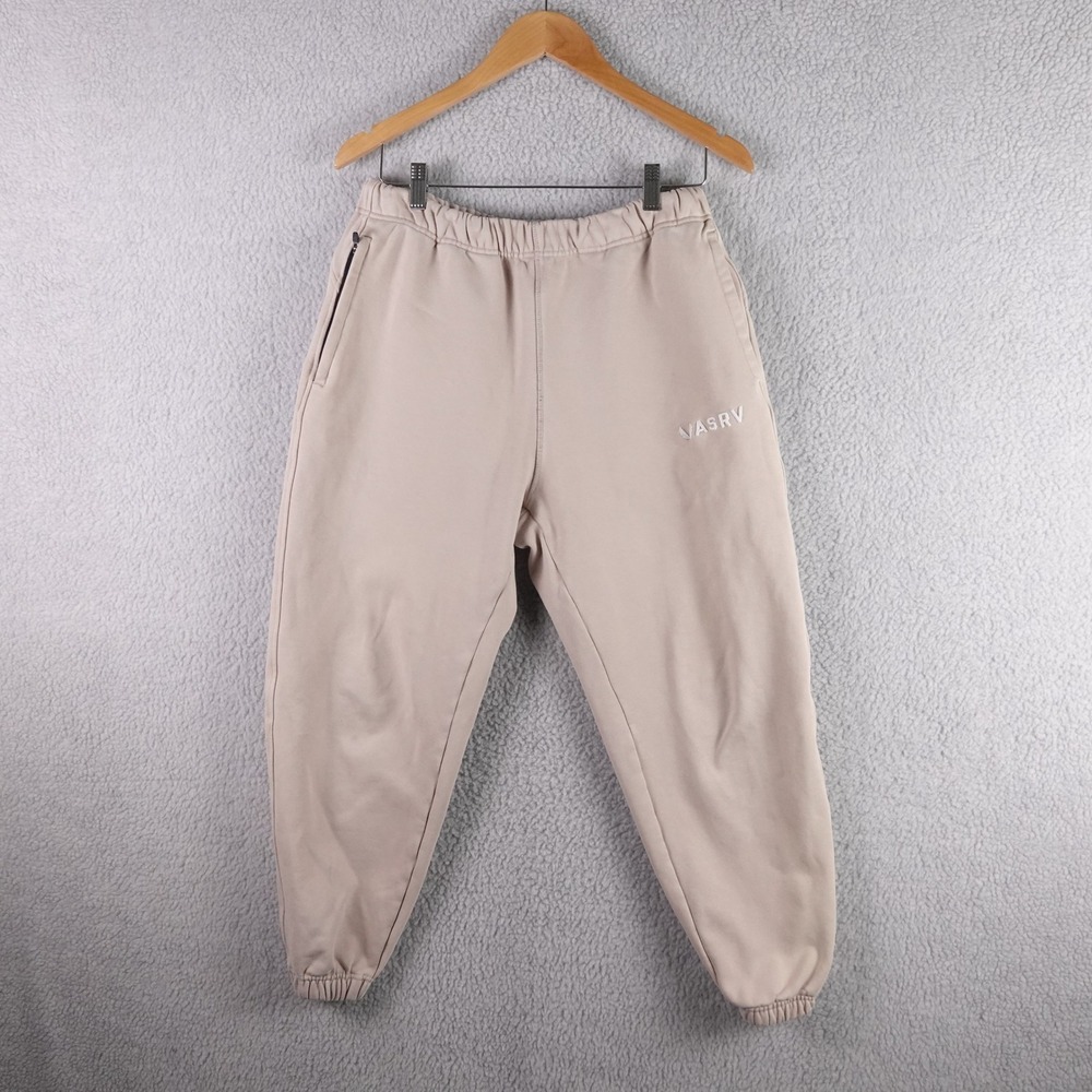 ASRV DSG-0655 Mens French Terry Jogger Sweatpants Tan Beige Size M